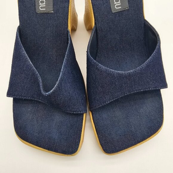 Le Chateau Women's Platform Chunky Heel Jean Slip On, Size 6 - Picture 8 of 14